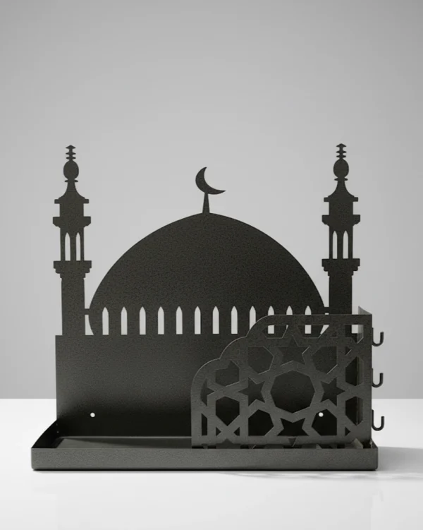 ইসলামিক মাল্টি-ফাংশনাল ওয়াল অর্গানাইজার - ম্যাট ব্ল্যাক